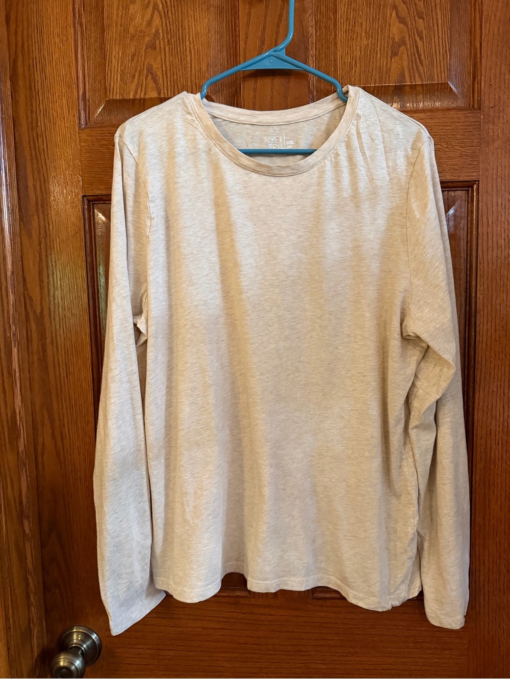Time & Tru XXL (20) Heathered Beige Long Sleeve Pullover